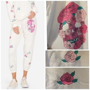 Lauren Moshi Rose Skull Joggers